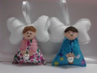 Chaveiro casal de Anjos de Feltro!!